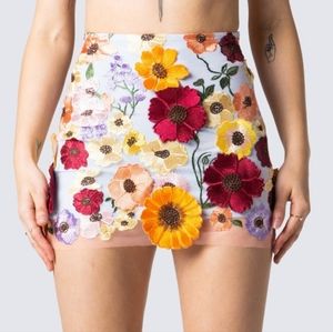Finesse Addie 3D Flower Mini Skirt